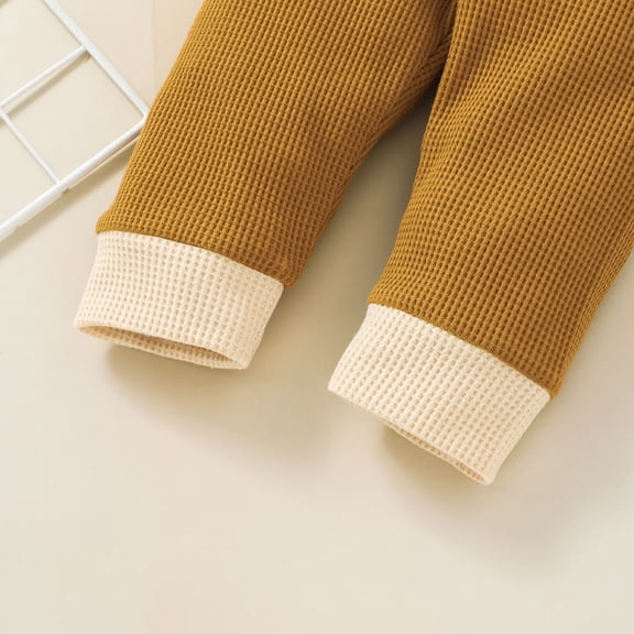 Vedolay Girl Pants Sets Girl's 2 Piece Fall Outfits Ribbed Knit Crop Tank Top and Wide Leg Pants Set,Brown 3-6 Months