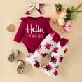 thumbnail image 1 of Vedolay Girl Pants Sets Girl's 2 Pieces Casual Outfit Set Round Neck Long Sleeve Tee and Belted Pants Set,RD2 3, 1 of 4