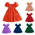 thumbnail image 1 of Vedolay Girl Short Sleeve Bunny Dress Princess Party Dress Summer Clothes,Green 4-5 Years, 1 of 5