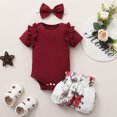 thumbnail image 1 of Vedolay Girl Shorts Tracksuit Girl's 2 Piece Outfits Solid Scoop Neck Tank Top and Drawstring Waist Shorts Set,Red 3-6 Months, 1 of 4