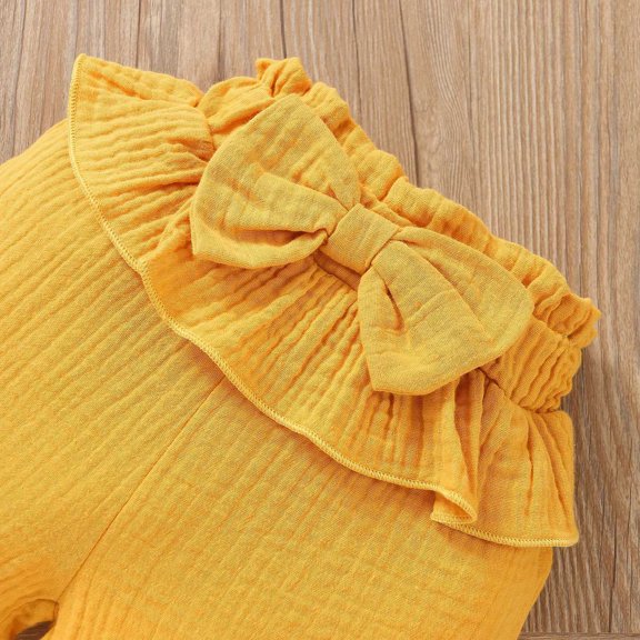 Vedolay Girl Shorts Tracksuit Girls Shorts Clothing Sets Kids Summer Fun Cute Clothes Birthday Party Outfit,Yellow 12-18 Months