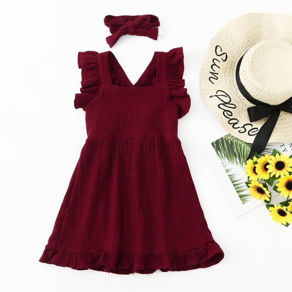 Vedolay Girl Skirt Sets Kids Toddler Girls Summer Outfits One Shoulder Sleeveless Crop Top Plaid A-line Skirt 2Pcs Clothes Set, 8T