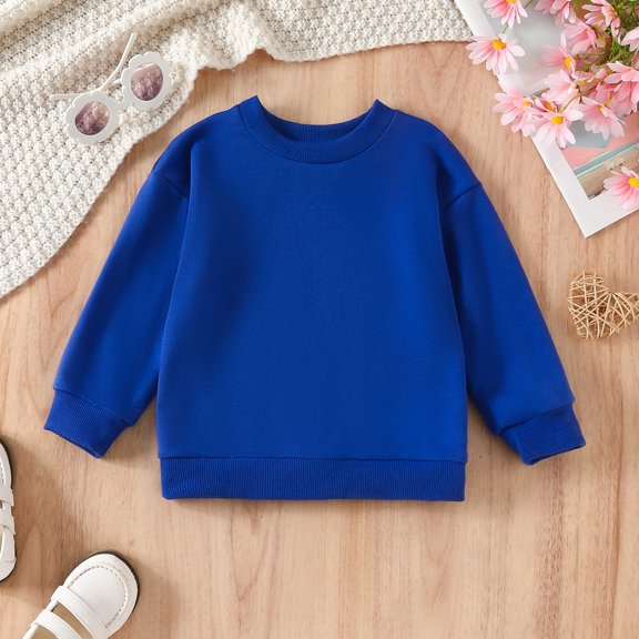 Vedolay Girl Sweatshirt Fashion Hoodies for Girl's Long Sleeve Pullover Oversized Sweatshirts with Pocket,Dark Blue 2-3 Years