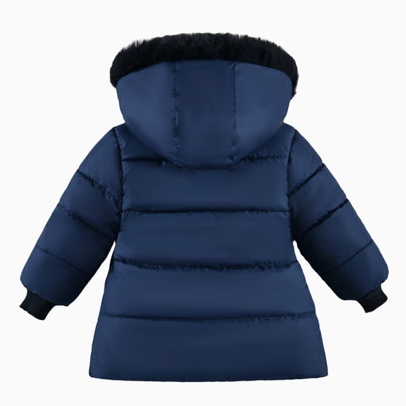 Vedolay Girl's Coat Girls Thicken Down Jacket Winter Warm Button Down Coat,Navy 18-24 Months