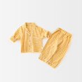 thumbnail image 1 of Vedolay Girl's Fall Outfits Girls' 2 Piece Outfits Cute Graphic Ribbed Knit Tee with Track Pants,Yellow 3-4 Years, 1 of 3