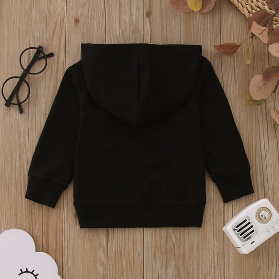 Vedolay Girl's Fashion Hoodies Girl's Fall Graphic Print Long Sleeve Hoodie Sweatshirt Pullover Top,Black 18-24 Months