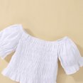thumbnail image 1 of Vedolay Girl's Shorts Sets Girl's 2 Piece Outfit One Shoulder Ruffle Trim Top and Print Belted Shorts Set,White 6-9 Months, 1 of 5