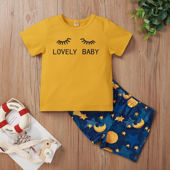 Vedolay Girl's Shorts Sets Girl's 2 Piece Outfits Tie Knot Tank Top and Waist Pocketed Summer Short Sets,Yellow 1-2 Years