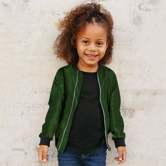 Vedolay Girl's Suit Jackets Girl's Cozy Jacket Fall Winter Casual Fuzzy Outwear Coat,Green 4-5 Years
