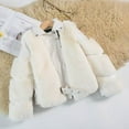 thumbnail image 1 of Vedolay Girl's Suit Jackets Girl's Fall Winter Casual Fuzzy Outwear Loose Coat with Pockets,White 5-6 Years, 1 of 4