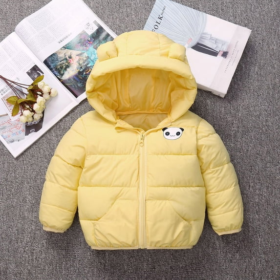 Vedolay Girl's Suit Jackets Girls Jacket Fall Winter Casual Fuzzy Outwear Cozy Coat,Yellow 3-4 Years