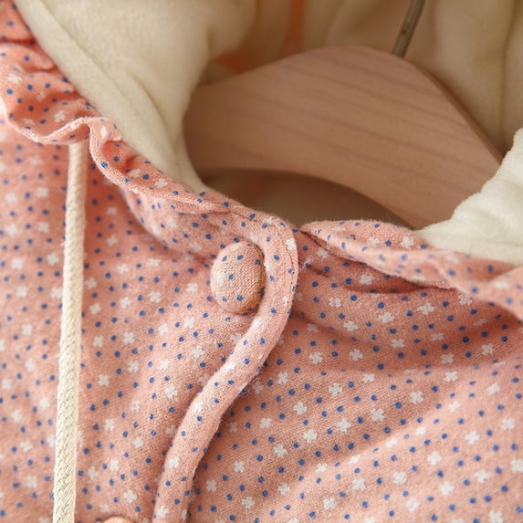 Vedolay Girl's Tops Baby Girl's Chic Open Front Jackets Long Sleeve Winter Zippered Coat,Pink 6-12 Months