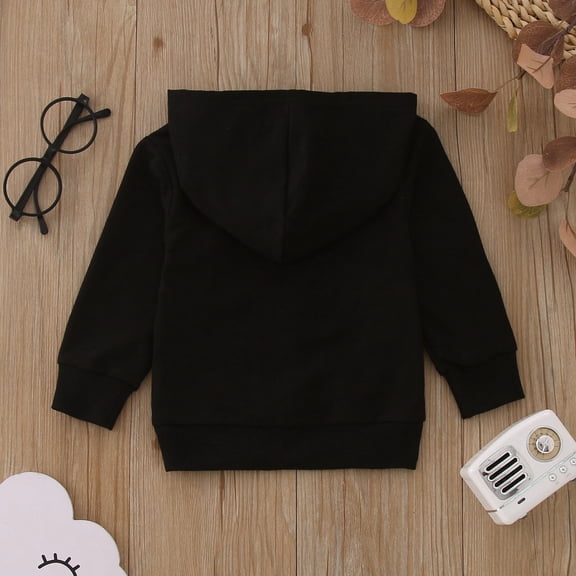 Vedolay Girl's Tops Girl's Casual Letter Graphic Long Sleeve Round Neck Pullover Sweatshirt,Black 6-12 Months