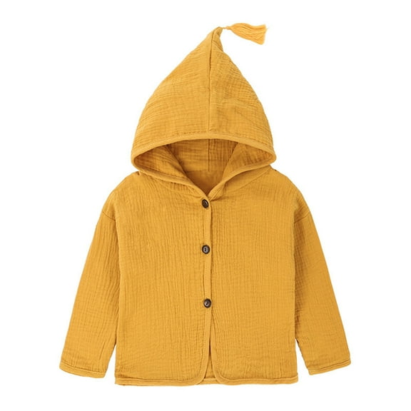 Vedolay Girl's Winter Jackets Toddler Kids Winter Zipper Coat Jacket Print Long Sleeves Outwear,Yellow 12-24 Months