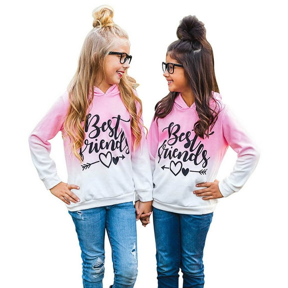 Vedolay Girls Clothes Long Sleeve Shirts Girl Casual Pullover Sweatshirt Hooded Sweater Tops Pink,110