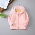 thumbnail image 1 of Vedolay Girls Denim Jackets Girls Fall Winter Casual Fuzzy Outwear Loose Coat with Pockets,Pink 3-4 Years, 1 of 4