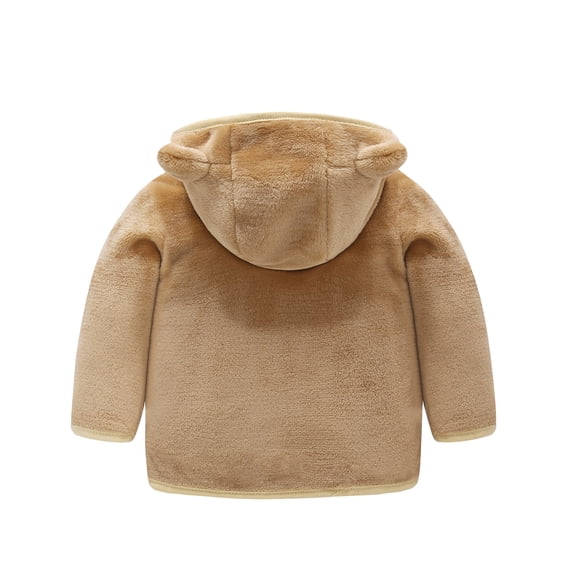 Vedolay Girls Denim Jackets Toddler Girl's Fall Ruffle Trim Zip Up Long Sleeve Outerwear,Brown 3-6 Months
