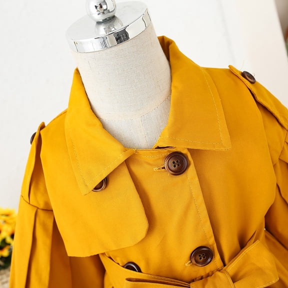 Vedolay Girls Fall Tops Kids Winter Coat for Girl Puffer Long Sleeve Jacket Padded Outwear,Yellow 3-6 Months