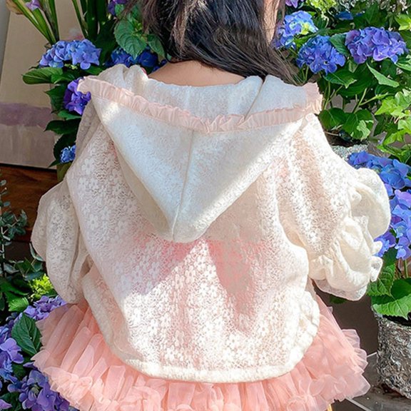 Vedolay Girls Jackets Girl's Lined Jacke Hooded Full Zip Windbreaker Jackets for Kids,Pink 12-24 Months
