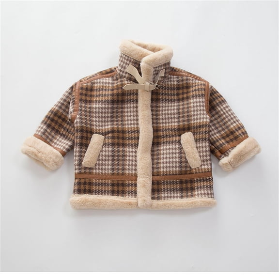 Vedolay Girls Jackets Girls Thicken Down Jacket Winter Warm Button Down Coat,Coffee 4-5 Years