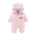 thumbnail image 1 of Vedolay Girls Jumpsuit Winter Warm Baby Girl Jumpsuit Hooded Romper Coat Outwear Pink,73, 1 of 5