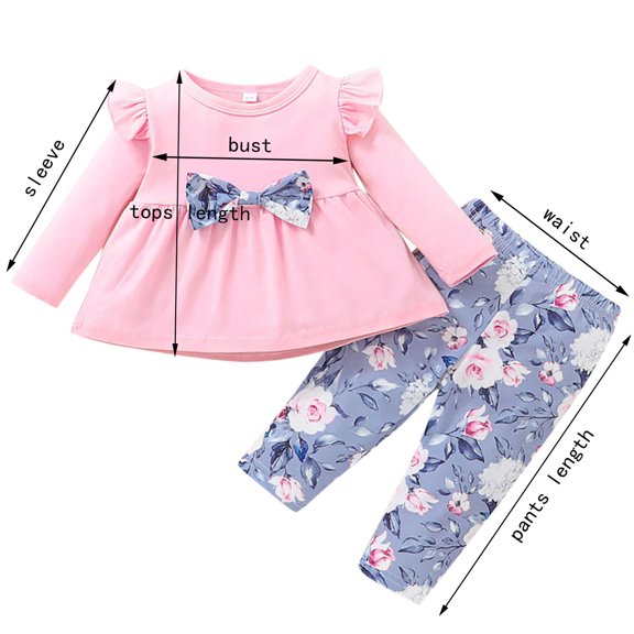 Vedolay Girls Outfits Girl Fall Clothes Off Shoulder Straps Crop Tops Solid Color Pants Set,Pink 6-9 Months