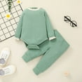thumbnail image 1 of Vedolay Girls Pants Tracksuit Girls Fall Sport T-Shirt and Pants Set Kids Print Casual Fashion Suit,Green 6-12 Months, 1 of 5