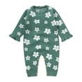 thumbnail image 1 of Vedolay Girls Rompers Long Sleeve Floral One Piece Girls Romper Jumpsuit Green,62, 1 of 5
