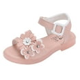 thumbnail image 1 of Vedolay Girls Sandals Princess Shoes Bow Knot Children Open Toe Soft Sole Broken Flower Girls Shoes Toddler Glitter Shoes(Pink,37), 1 of 5