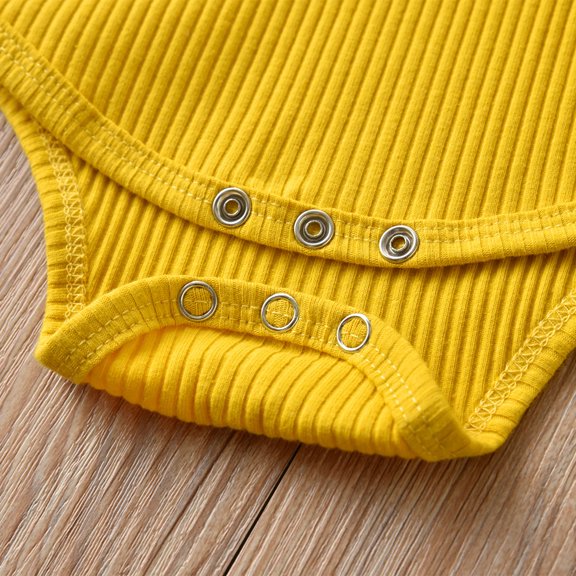 Vedolay Girls Sets 2 Piece Outfits Girl's 2 Piece Outfits Summer Tie Knot Tank Top and Paperbag Waist Striped Shorts Set,Yellow 3-6 Months