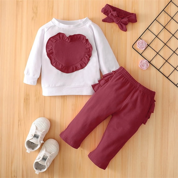 Vedolay Girls Sets Girls' Active Pants Set - 2 Piece Performance T-Shirt and Gym Pants,A 6-12 Months