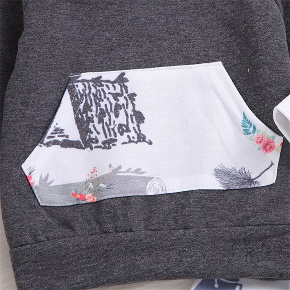 Vedolay Girls Sets Kids Toddler Girls Clothes Fall T-Shirt and Pants Set,Gray 12-24 Months