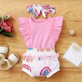 thumbnail image 1 of Vedolay Girls Short Outfits Sets Girl's Summer 2 Piece Outfits Casual Letter Graphic Tank Top and Shorts Set,Pink 12-18 Months, 1 of 5