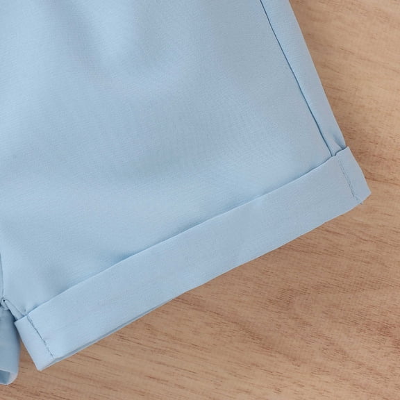 Vedolay Girls Shorts 2 Piece Outfits Girl's Summer 2 Piece Outfits Plaid Ruffle Layered Cami Tank Top and Shorts Set,Blue 2-3 Years