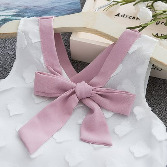 Vedolay Girls Summer Cute Bowknot T-shirt and Solid Color Shorts Set,Pink 80