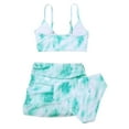 thumbnail image 1 of Vedolay Girls' Summer Cute Dyeing Three Piece High Waisted Swimsuit Set,Green 160/XL, 1 of 5