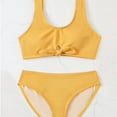 thumbnail image 1 of Vedolay Girls Swimsuit 2 Piece High Waisted Criss Cross Cut Out Bikini Swimsuit Bathing Suit,Yellow 7-8 Years, 1 of 5