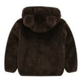 thumbnail image 1 of Vedolay Girls Tops Casual Girls Cozy Jacket Fall Winter Casual Fuzzy Outwear Coat,Brown 2-3 Years, 1 of 5