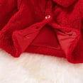 thumbnail image 1 of Vedolay Girls Tops Casual Girls Dress Coat Ruffle Sleeves Wool Blend Outerwear,Red 9-12 Months, 1 of 5