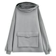 thumbnail image 1 of Vedolay Girls Tops Girl's Sweatshirts Fashion Collared Long Sleeve Pullover with Pockets,Gray 4-5 Years, 1 of 4