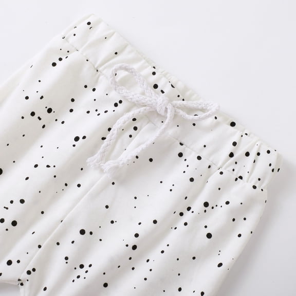 Vedolay Girls Winter Outfits Girls Pants Sets Fall 2 Pieces Outfits Casual Ruffle Sleeve Shirts and Elastic Waistband Pant Set,White 12-18 Months