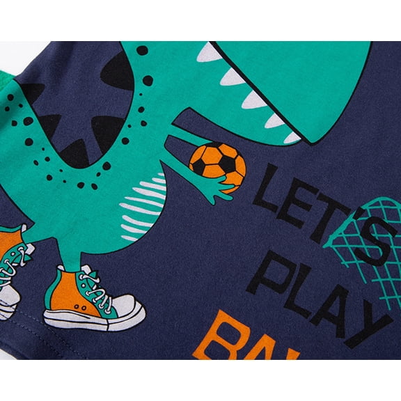 Vedolay Going Out Tops Boys Short Sleeve Polo Shirt Cartoon Dinosaur Printed Kids Tops,Yellow 2-3 Years