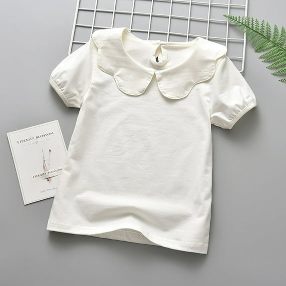 Vedolay Going Out Tops Girls Casual T Shirts Short Sleeve Loose Soft Summer V Neck Tees,Green 3-4 Years