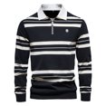 thumbnail image 1 of Vedolay Golf Polo Shirts for Men Long Sleeve Polo Shirts Casual Color Block Fashion Shirts Black,M, 1 of 4