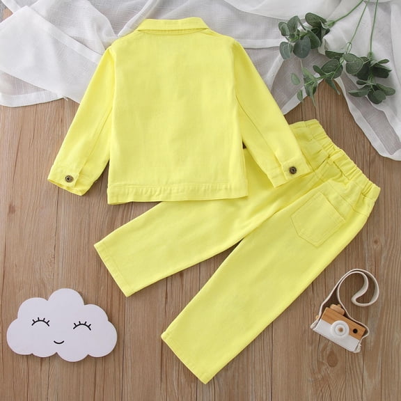 Vedolay Grils 2023 Outfits Toddler Girl Outfit Long Sleeve Tops and Floral Print Pants Clothing Sets,YE1 18-24 Months
