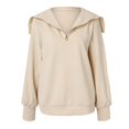 thumbnail image 1 of Vedolay Half Zip Sweatshirt Women Hoodies for Women Oversized Sweatshirts Pullover Long Sleeve Half Zip Hoodies Fall Tops,Beige XL, 1 of 5