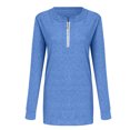 thumbnail image 1 of Vedolay Half Zip Sweatshirt Women Women's 2023 Oversized Sweatshirts Hoodies Long Sleeve Pullover Fall Clothes with Pocket,Blue XL, 1 of 4