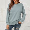 thumbnail image 1 of Vedolay Half Zip Sweatshirt Women Womens Oversized Sweatshirt Crew Neck Long Sleeve Casual Slit Sloucthy Pullover Top,Light Blue L, 1 of 4