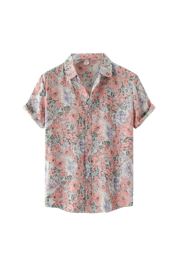 Hawaiian Shirts for Men Casual Men's Short Sleeve Cuban Guayabera