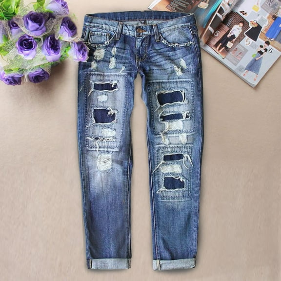 Vedolay High Waisted Jeans Women's Casual High Waisted Flare Leg Jeans Bell Bottom Denim Pants,Blue XL